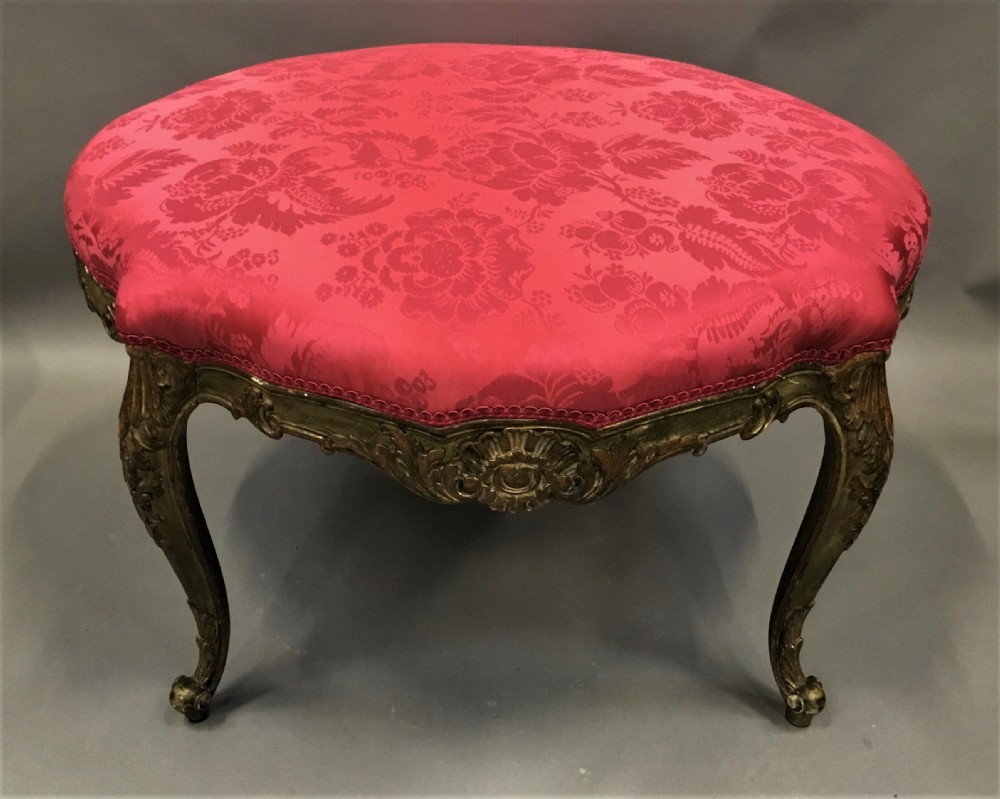 C19th  parcel gilt salon stool View III
