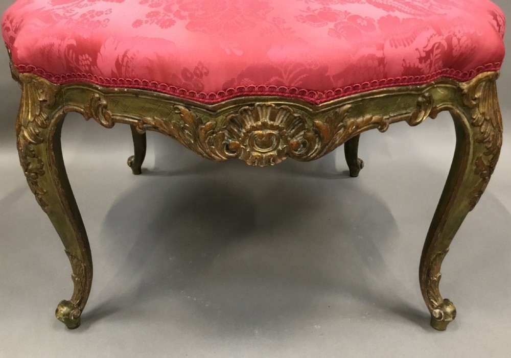C19th  parcel gilt salon stool View VI