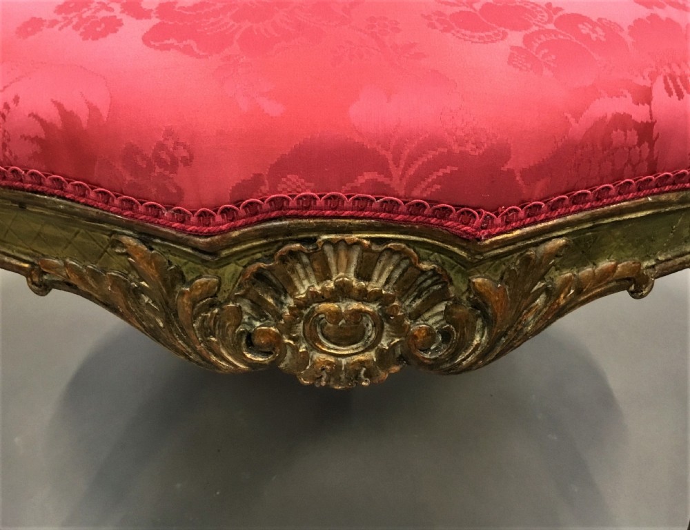 C19th  parcel gilt salon stool View VII