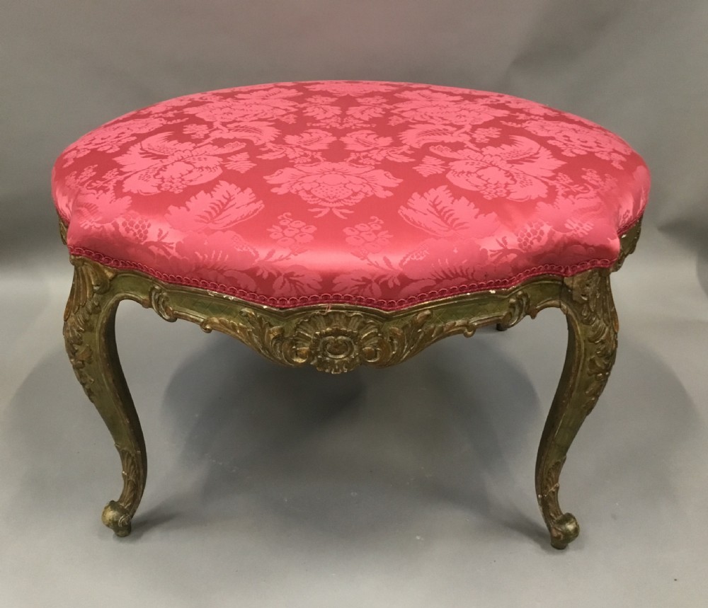 C19th  parcel gilt salon stool View X