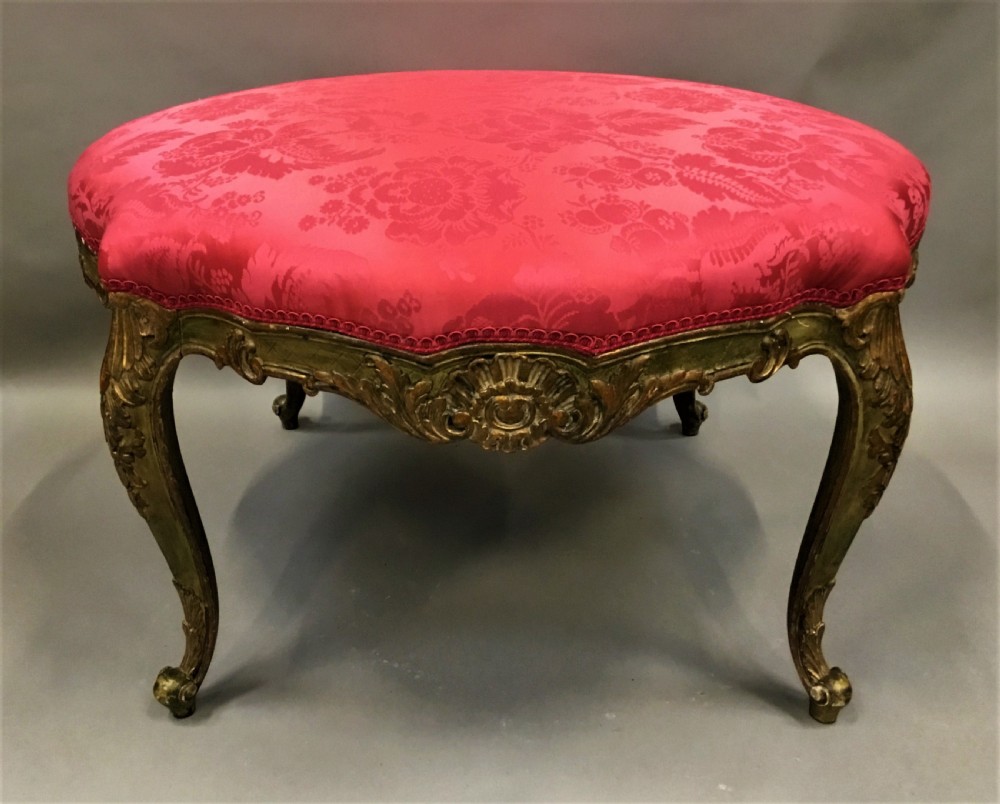 C19th  parcel gilt salon stool View XI