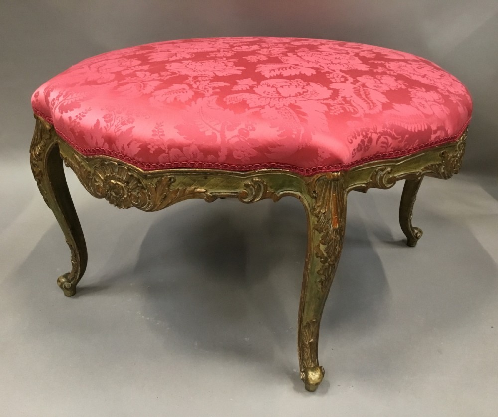C19th  parcel gilt salon stool View XII