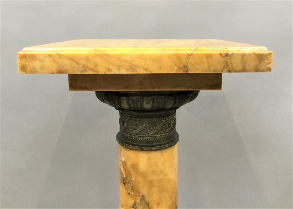 C19th sienna marble and bronze pedestal column in the neoclassical manner View VII