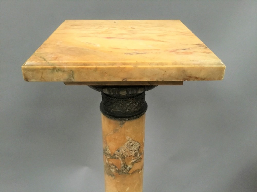 C19th sienna marble and bronze pedestal column in the neoclassical manner View XII