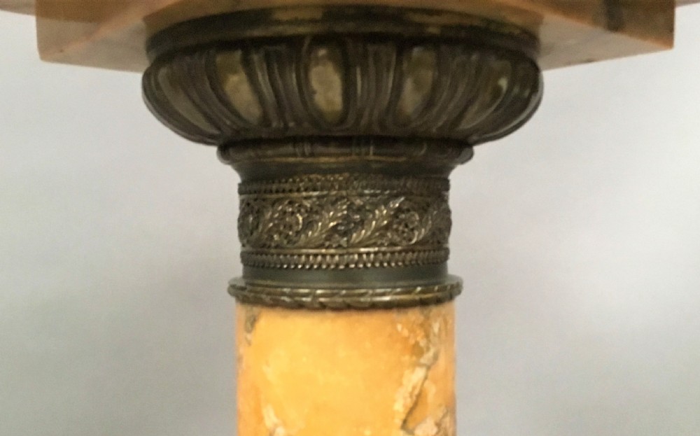 C19th sienna marble and bronze pedestal column in the neoclassical manner View XIII