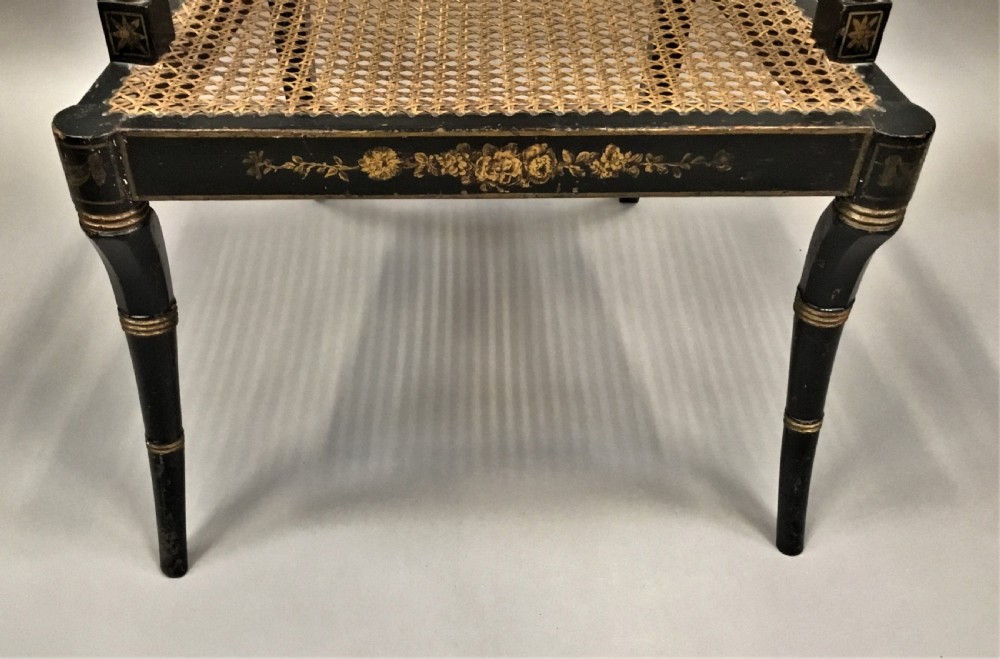 Regency painted and parcel gilt elbow chair View X