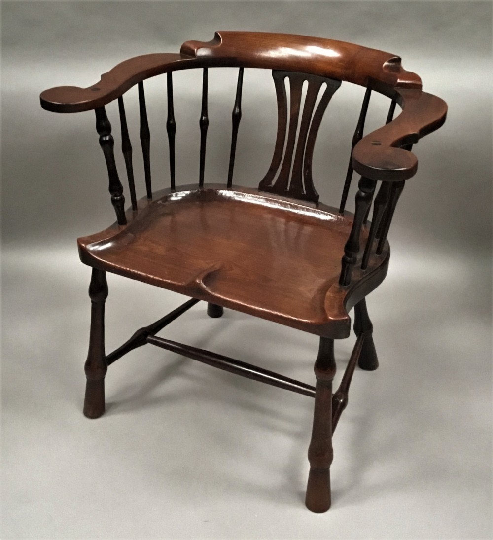 George II mahogany windsor type armchair