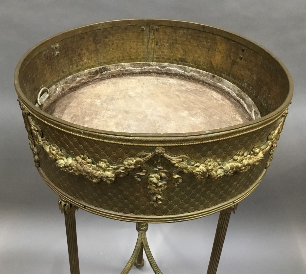 C19th French gilt brass jardiniere View IV