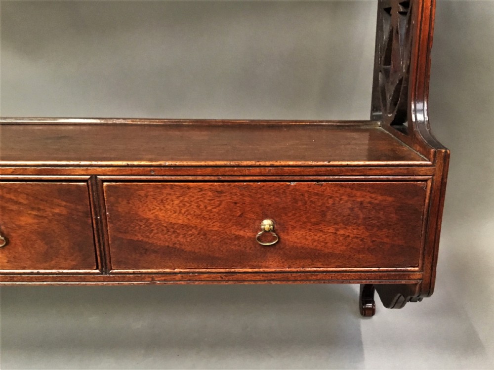 George III mahogany set of 'Chippendale' hanging wall shelves View V
