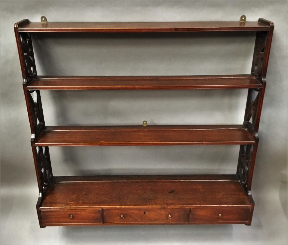 George III mahogany set of 'Chippendale' hanging wall shelves View XVIII