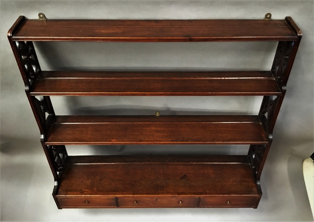 George III mahogany set of 'Chippendale' hanging wall shelves View XIX