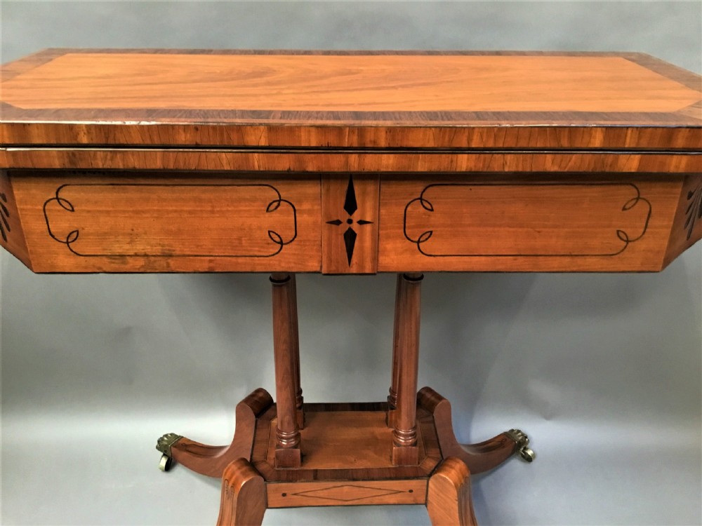 George III satinwood card table of unusually small proportions View XVI