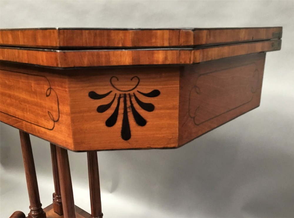 George III satinwood card table of unusually small proportions View XVII