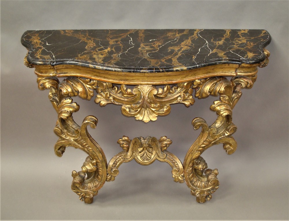 C18th Venetian Rococco giltwood console table View IV