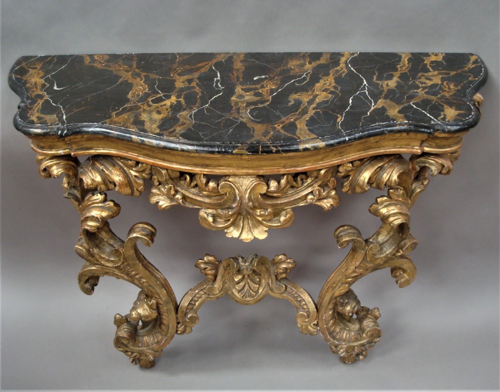 C18th Venetian Rococco giltwood console table View V