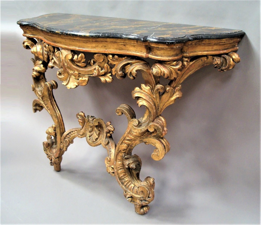 C18th Venetian Rococco giltwood console table View VI