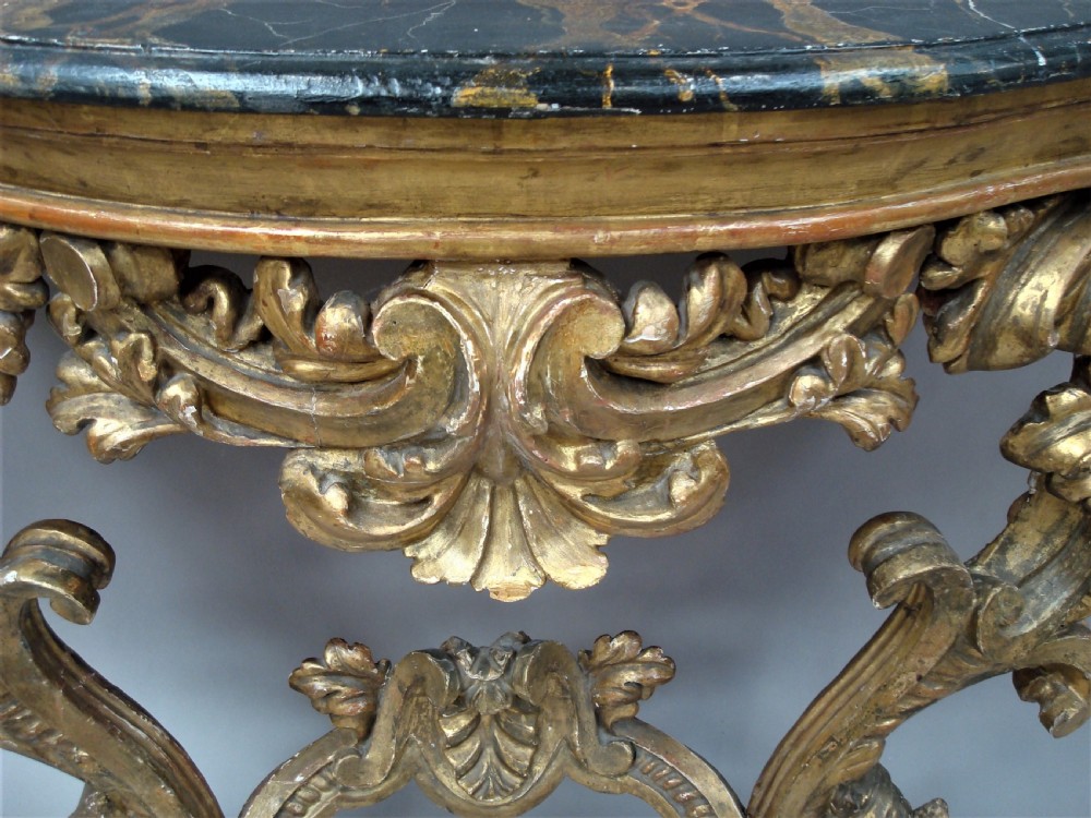 C18th Venetian Rococco giltwood console table View VIII