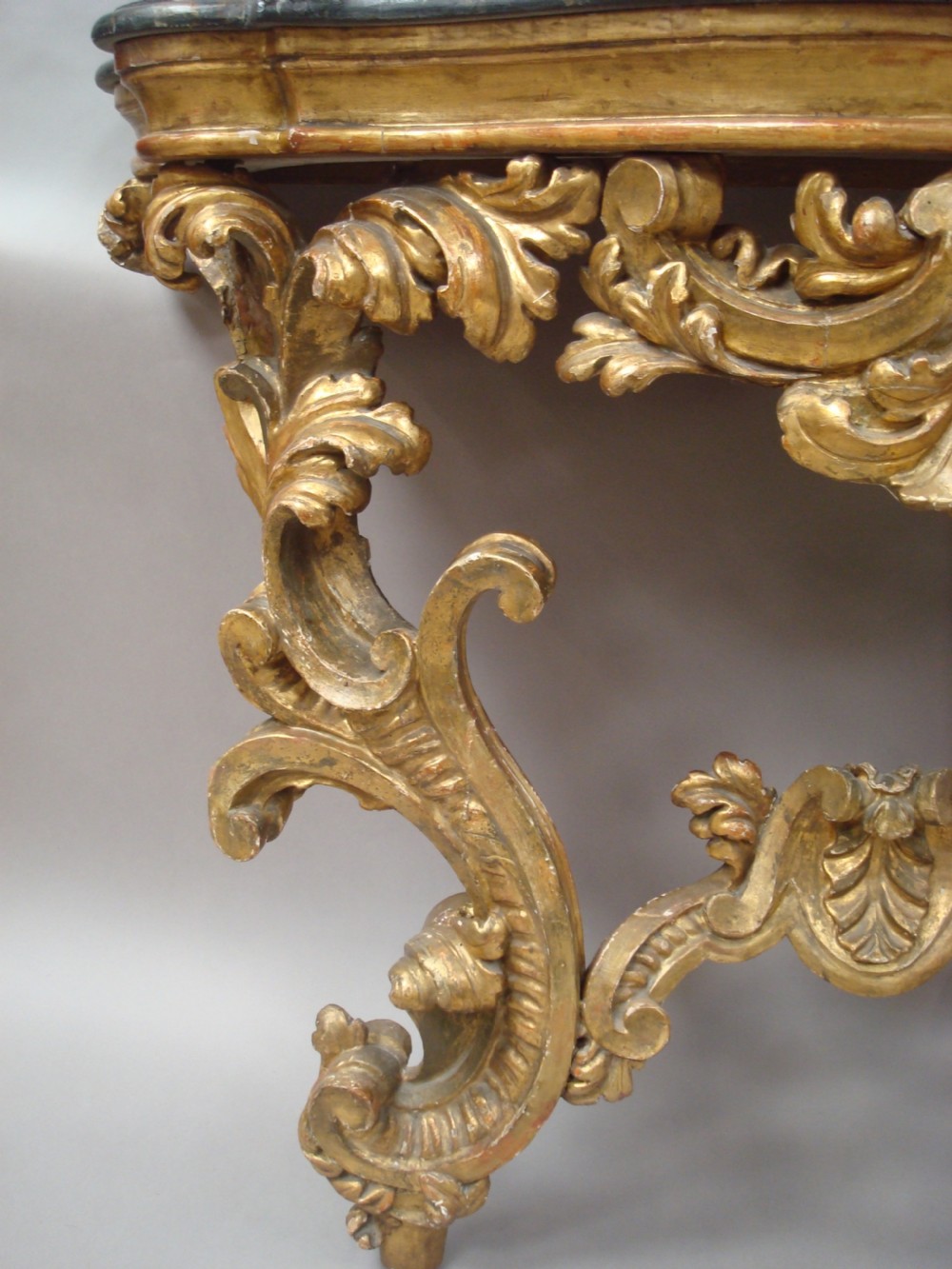 C18th Venetian Rococco giltwood console table View X