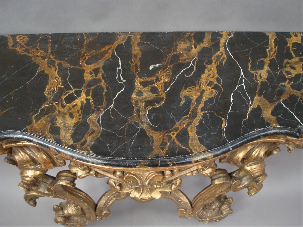 C18th Venetian Rococco giltwood console table View XIV