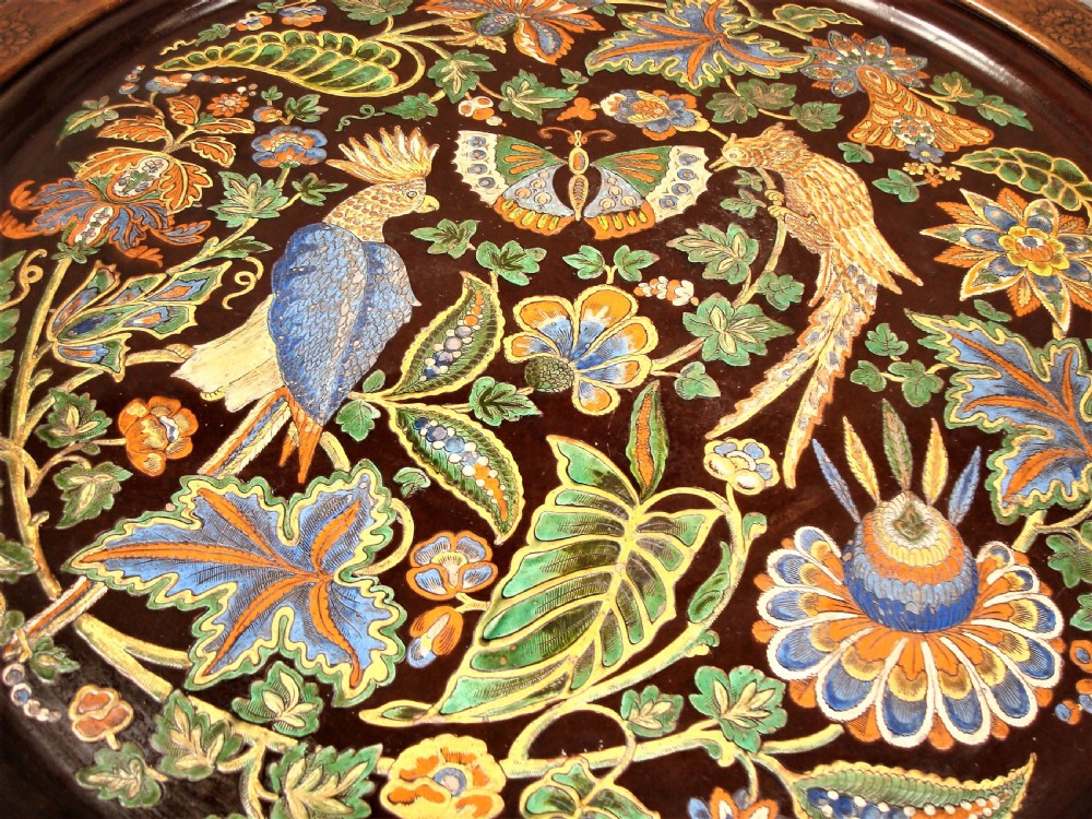 C19th Italian walnut and majolica centre table View VIII