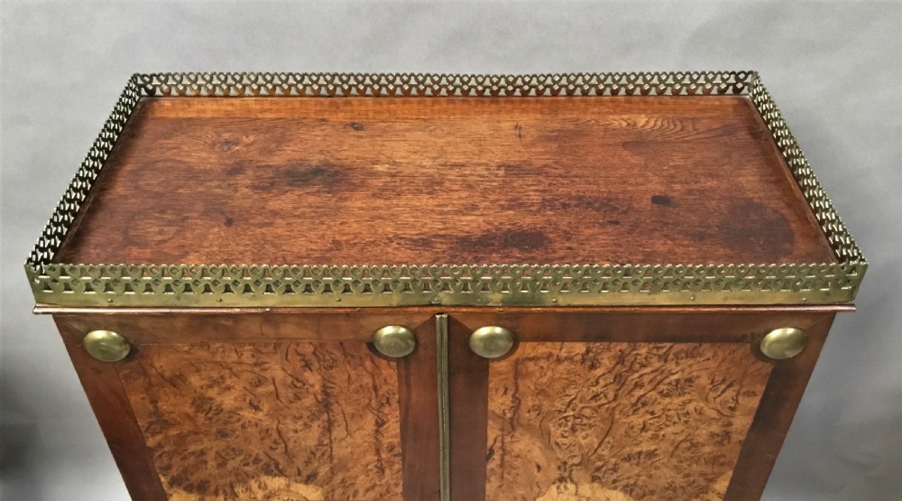 Regency oak and burr oak side cabinet of small proportions View VII
