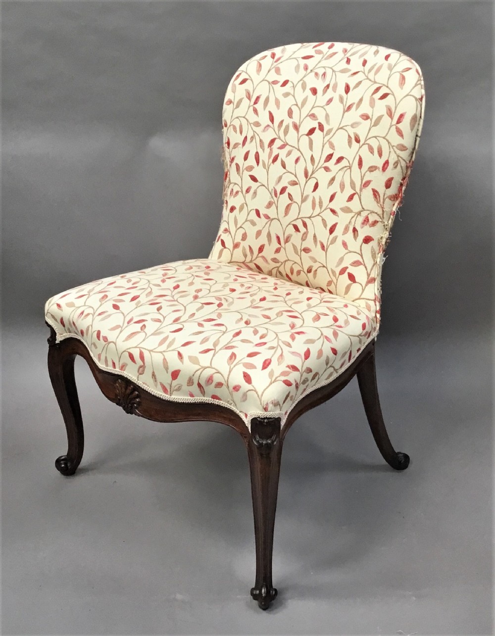 George III mahogany upholstered side chair