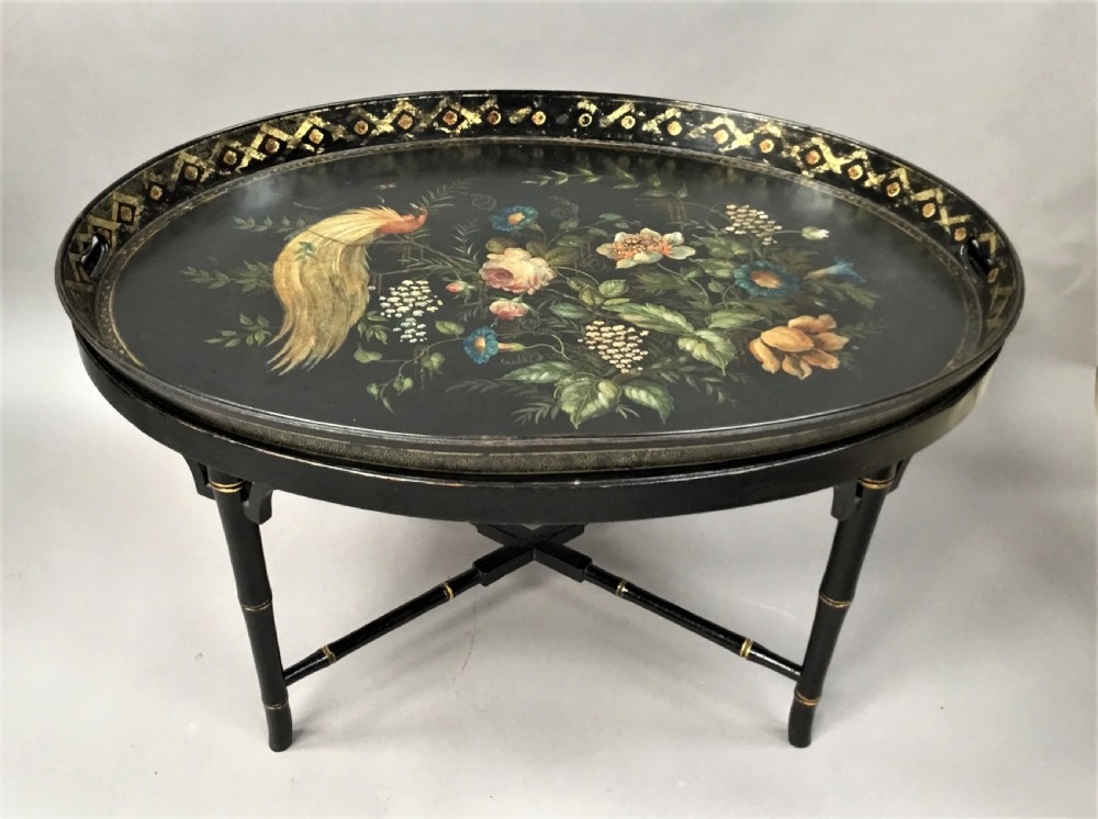 Regency papier mache tray on stand View VIII