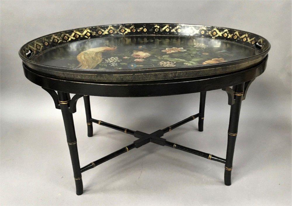 Regency papier mache tray on stand View IX