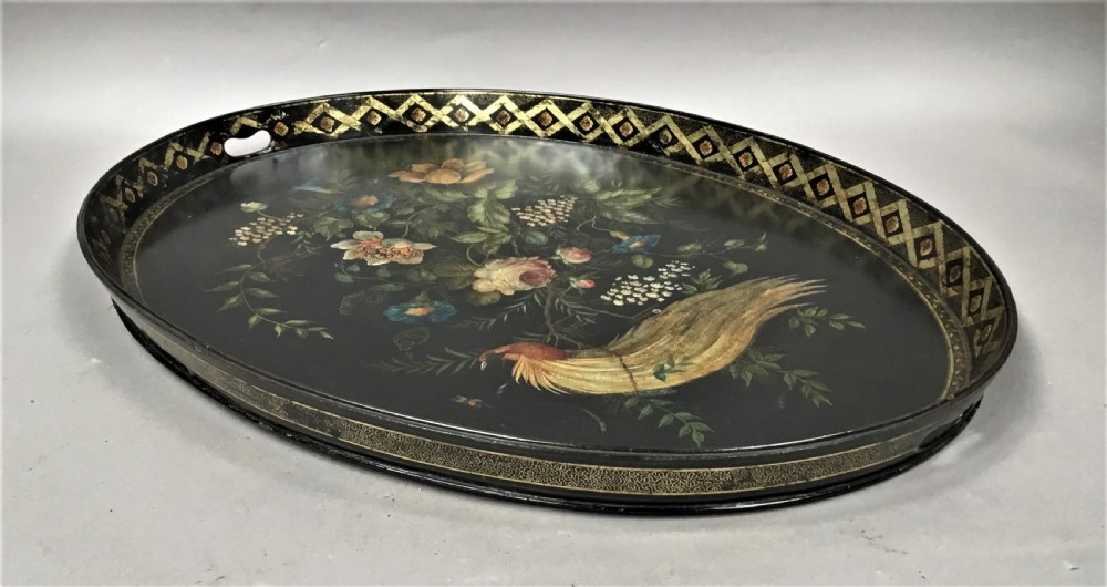 Regency papier mache tray on stand View X