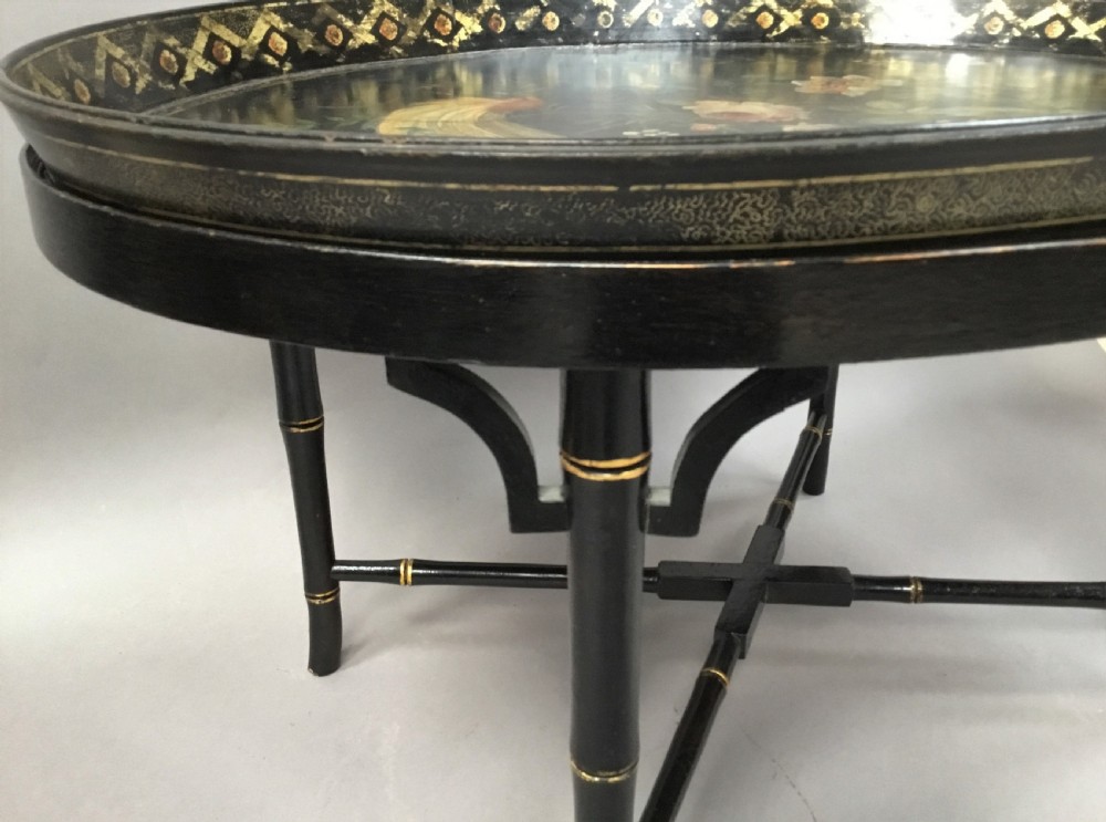 Regency papier mache tray on stand View XII