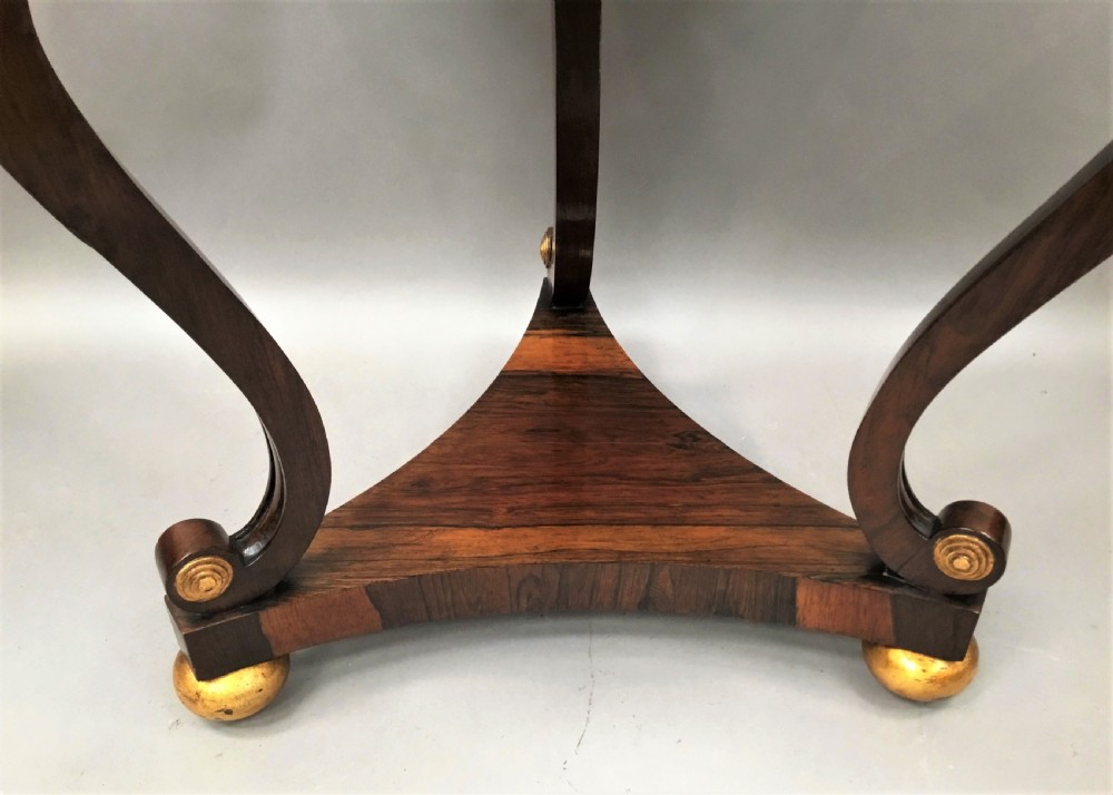 Regency circular rosewood marble top centre table View VI