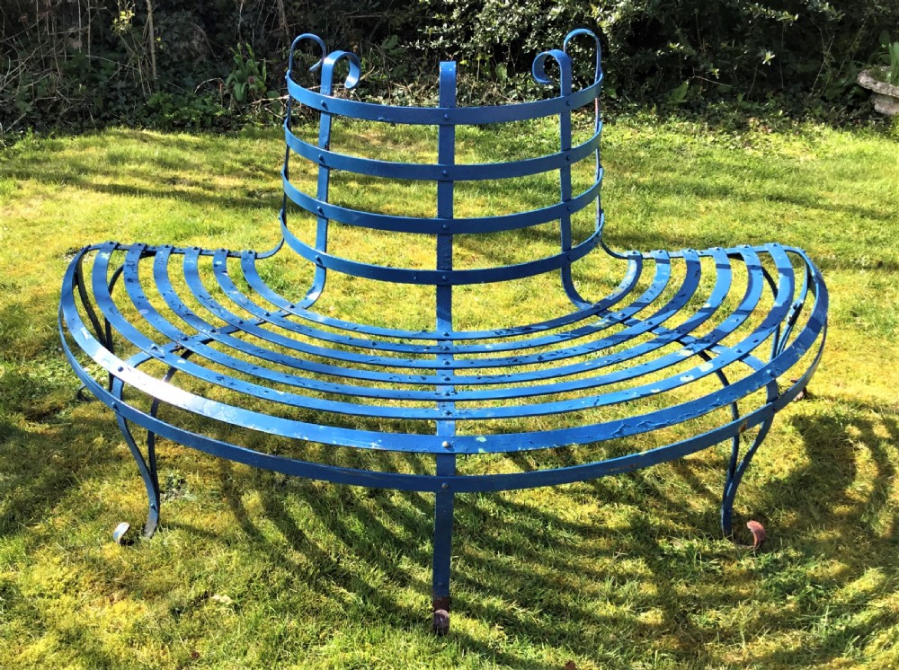 Late C19th large wrought iron tree seat  View XI