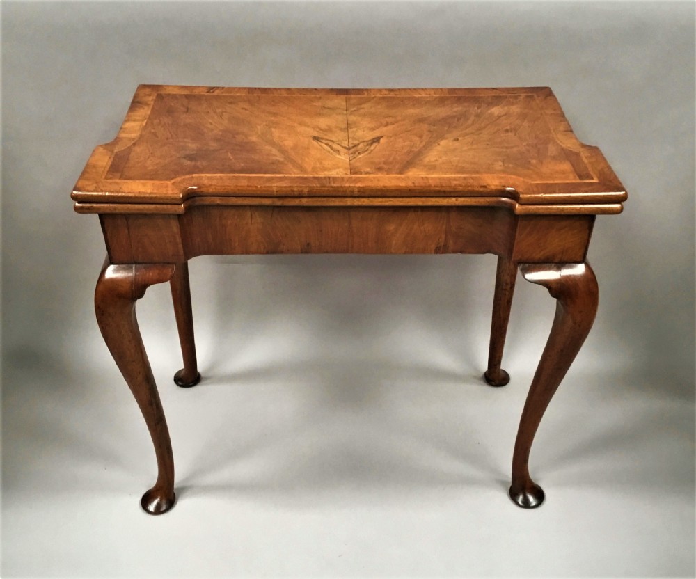 George I figured walnut card table