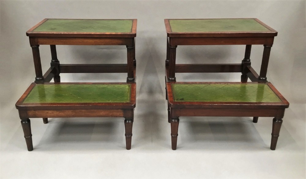 Regency pair of mahogany library steps View III