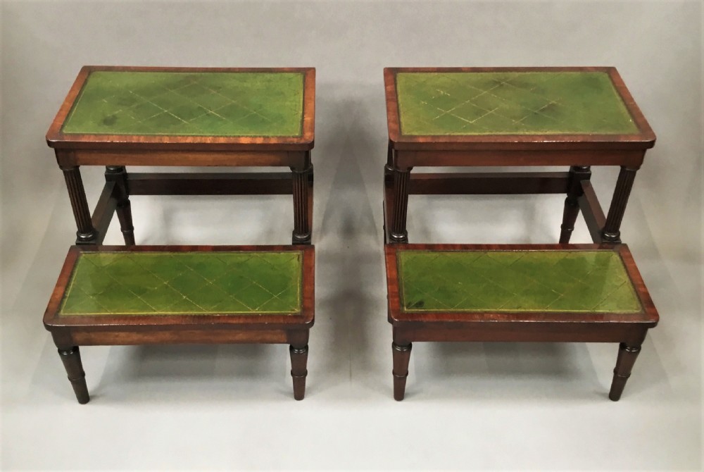 Regency pair of mahogany library steps View XII