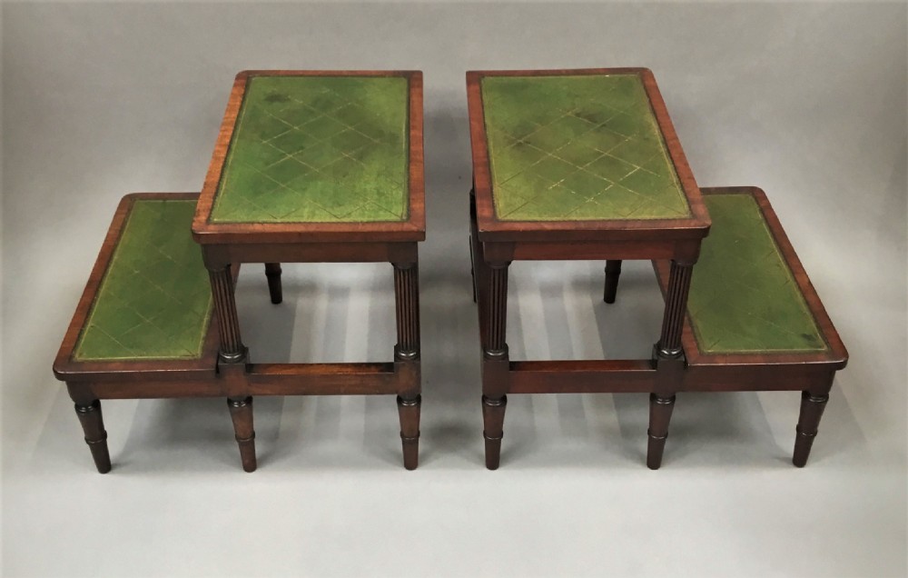Regency pair of mahogany library steps View XIII
