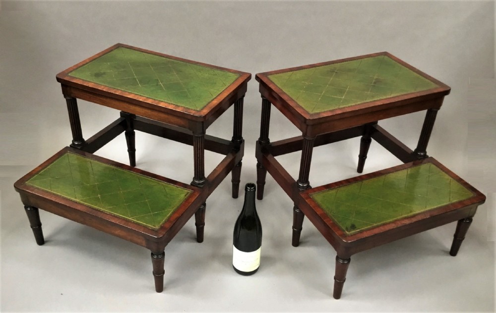 Regency pair of mahogany library steps View XX