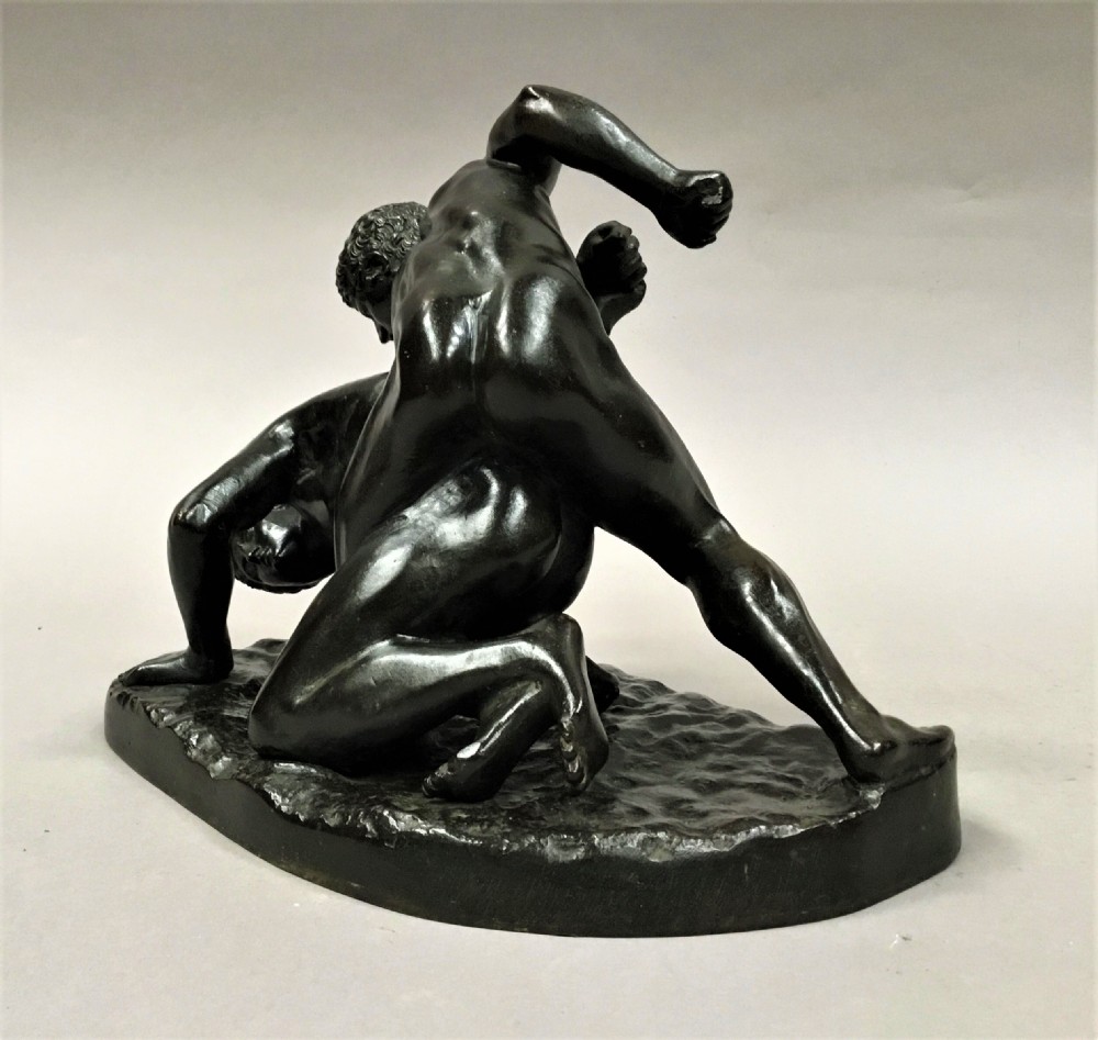 C19th bronze Grand Tour sculpture of the Uffizi Wresters View V