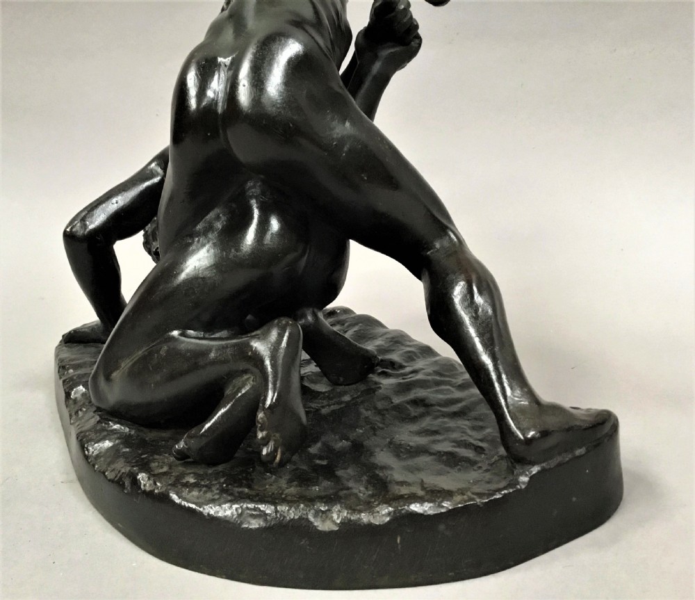 C19th bronze Grand Tour sculpture of the Uffizi Wresters View XI