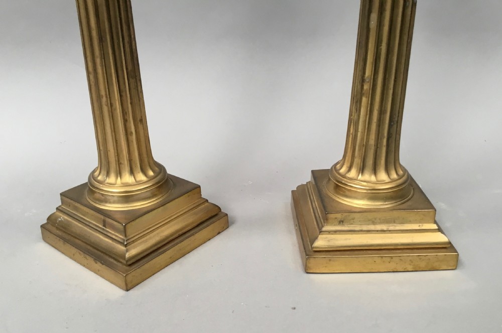 Regency pair of neoclassical Ionic column lamps View V