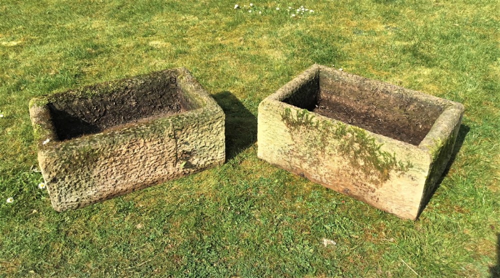 C19th pair stone troughs View IV