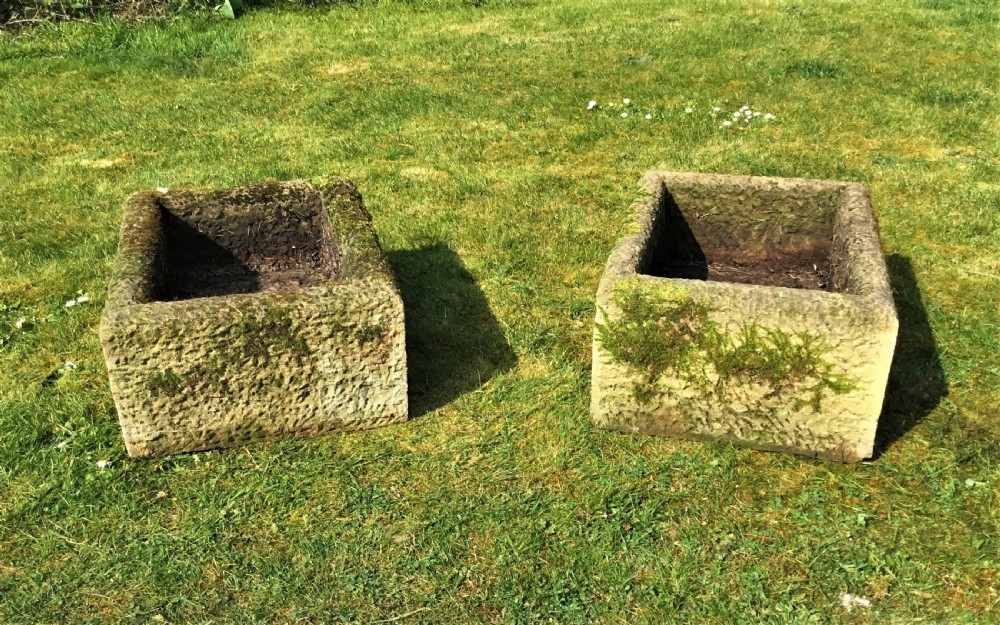 C19th pair stone troughs View VII