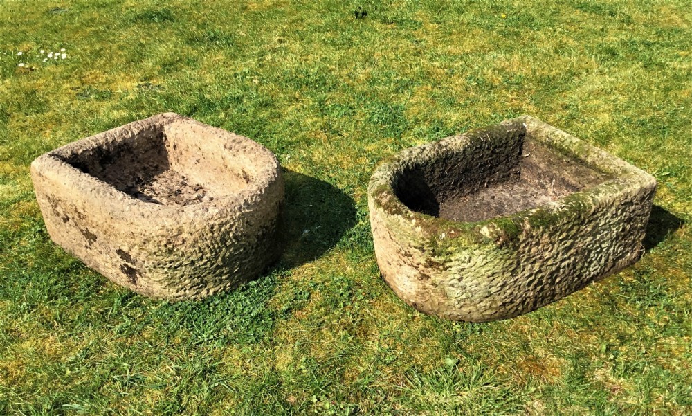 C19th pair of stone troughs View II