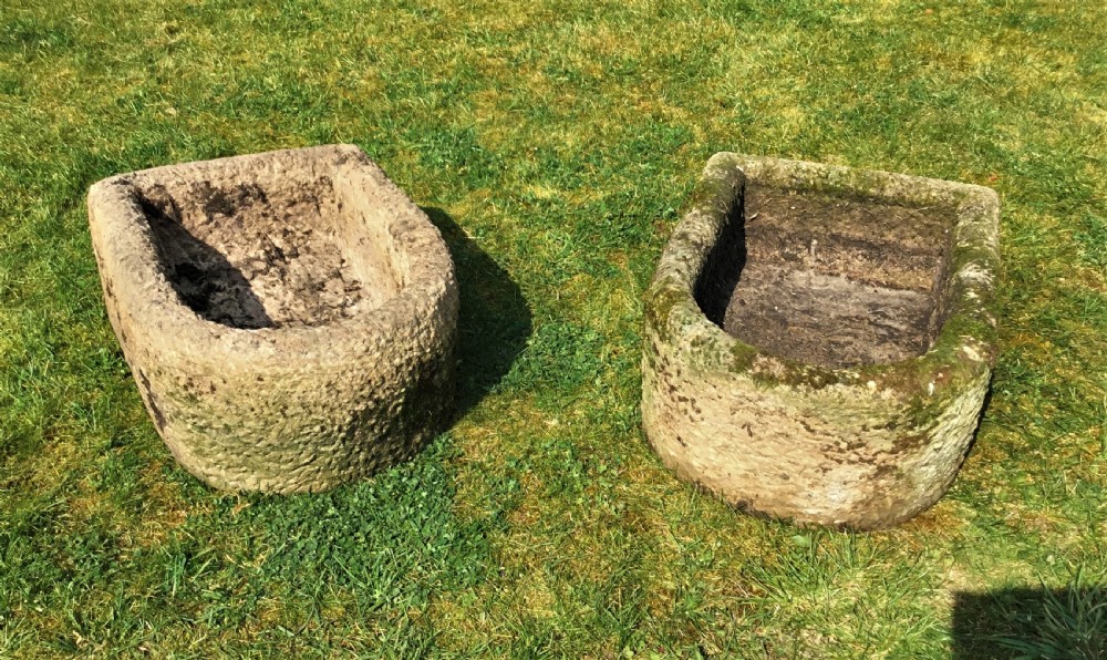 C19th pair of stone troughs View III