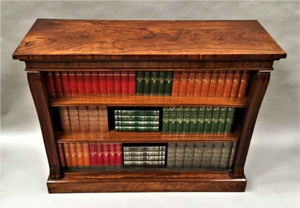 Regency rosewood open dwarf bookcase View II