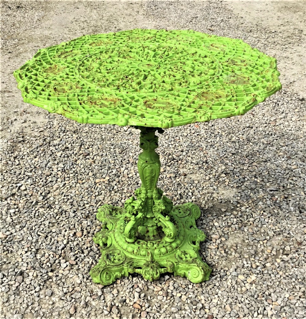 C19th cast iron Zodiac table with revolving top