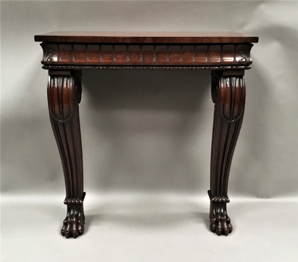 Regency mahogany console table of small and strong proportions