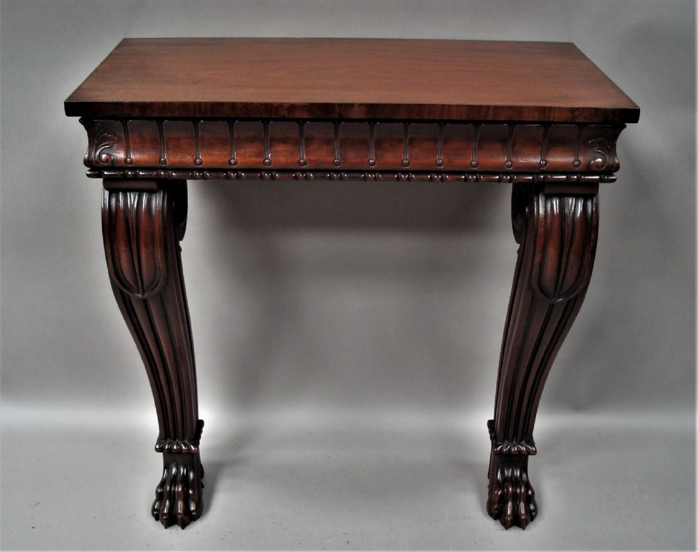 Regency mahogany console table of small and strong proportions View III
