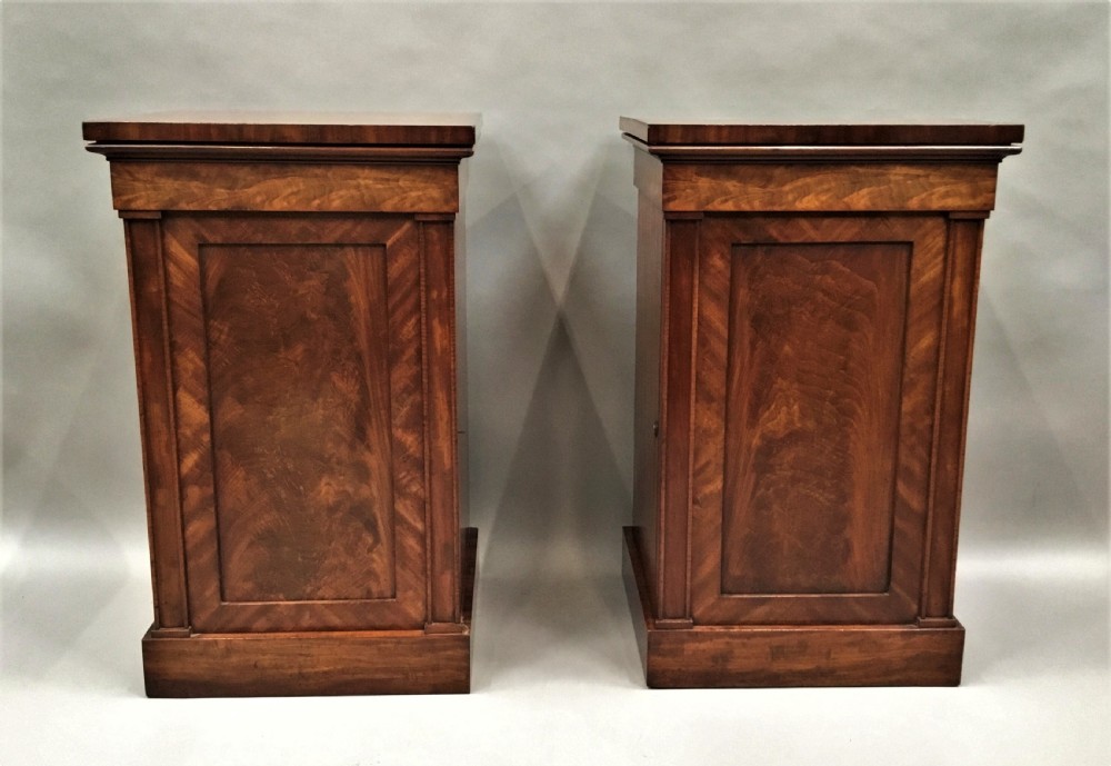 Late Regency pair of mahogany pedestal cabinets View II