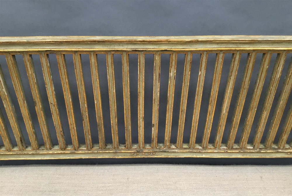 C18th Italian neoclassical settee with original paint and parcel gilt View IX